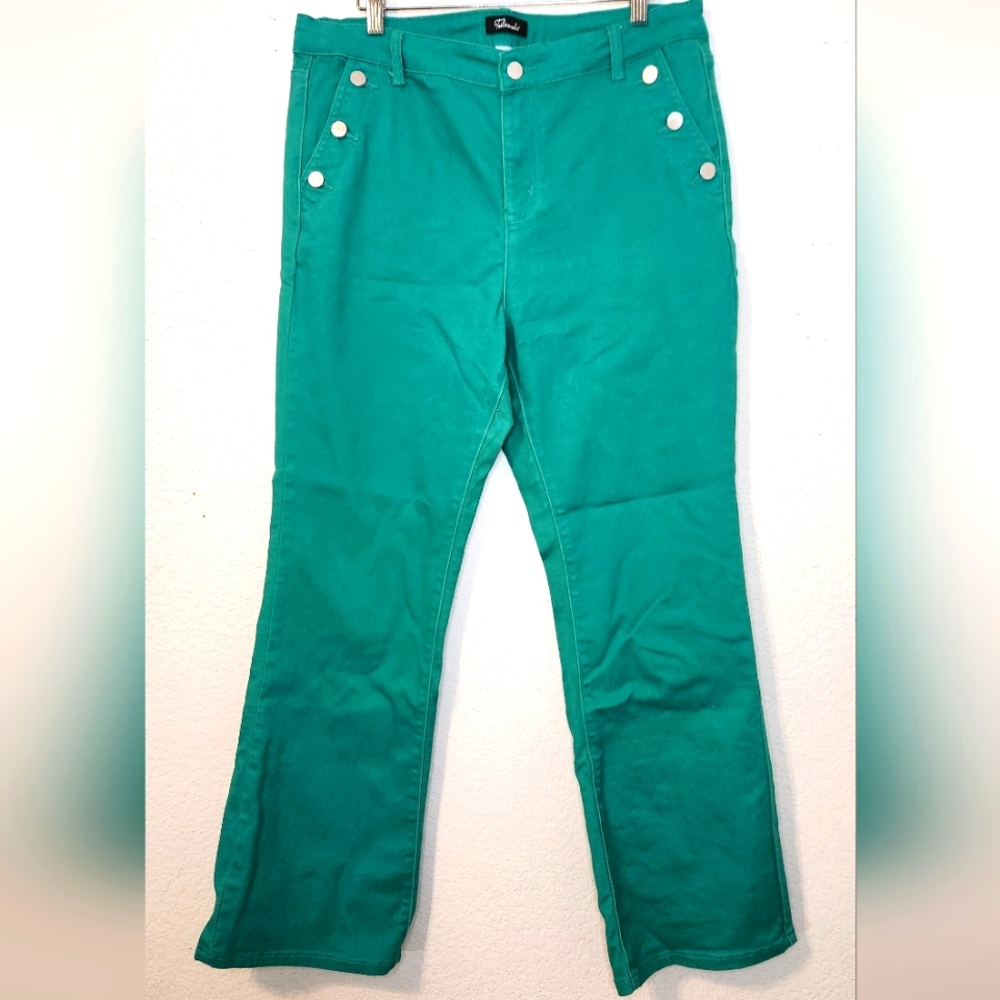 Tailormade Women's Green Straight-Leg‎ Pants, Size 16